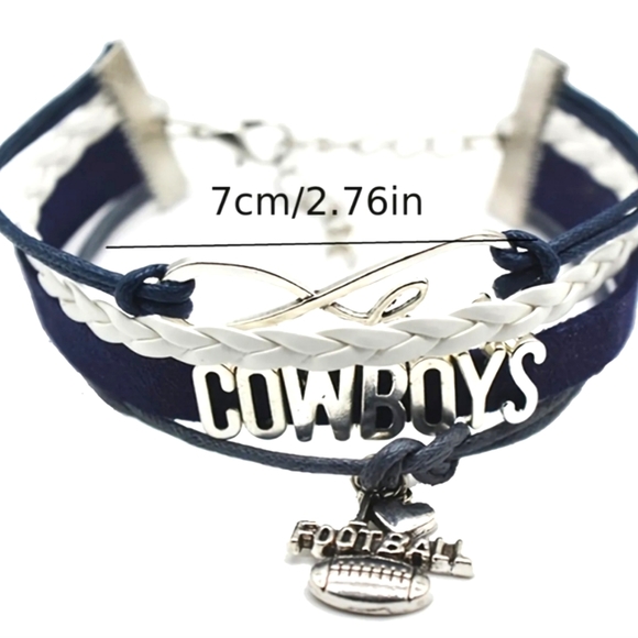 Love Cowboys Football Charm Bracelet - Picture 2 of 3